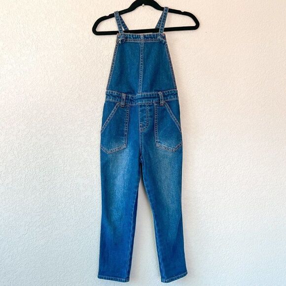 Tea Collection Denim Bib Tapered Overalls, Size 5 - Picture 1 of 6